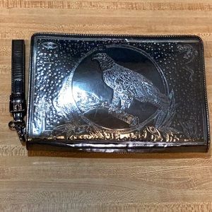 Diesel Embossed Metallic Zip-Around Clutch / Wristlet